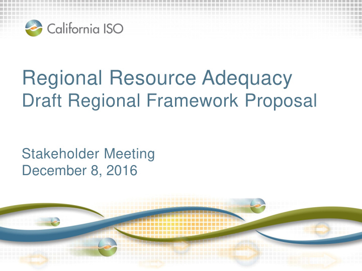 regional resource adequacy