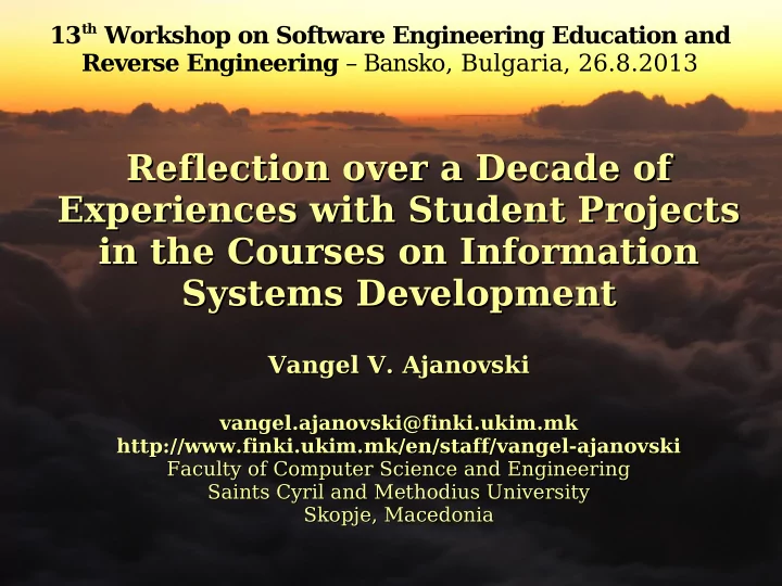 reflection over a decade of reflection over a decade of