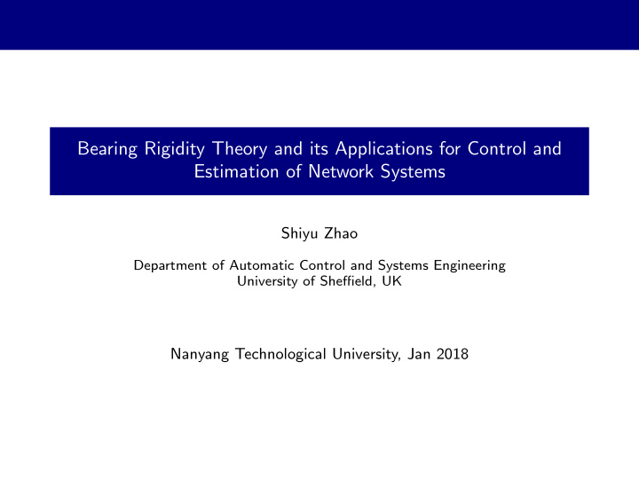 bearing rigidity theory and its applications for control