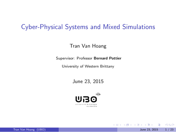 cyber physical systems and mixed simulations