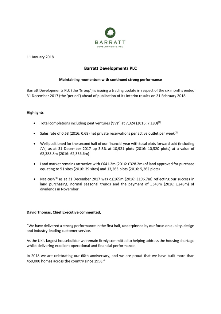 barratt developments plc