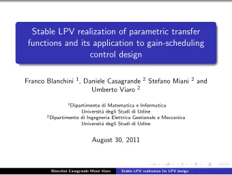 Stable LPV realization of parametric transfer  functions and its application to gain-scheduling