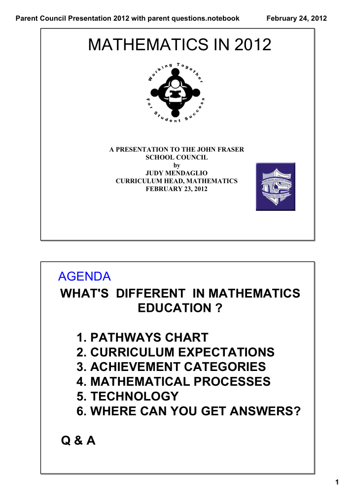 mathematics in 2012