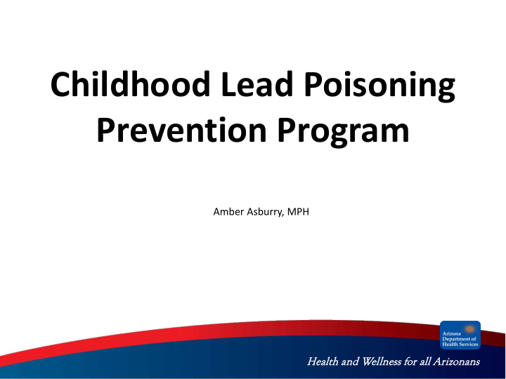 childhood lead poisoning prevention program