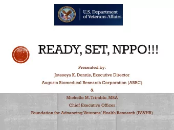 &amp;  Michelle M. Trimble, MBA  Chief Executive Officer  Foundation for Advancing Veterans