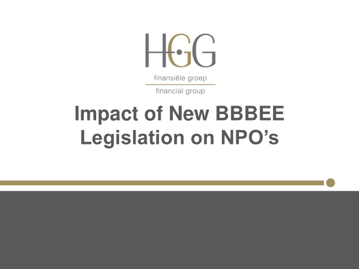 legislation on npo s hgg financial group