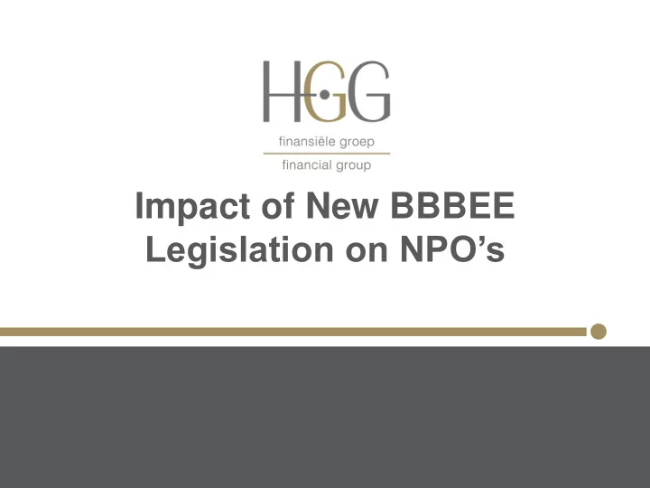 legislation on npo s hgg financial group