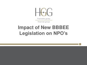 Legislation on NPOs  HGG Financial Group    The HGG Financial Group - establishment by