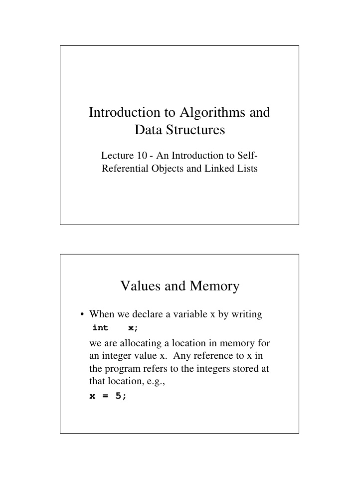 introduction to algorithms and data structures