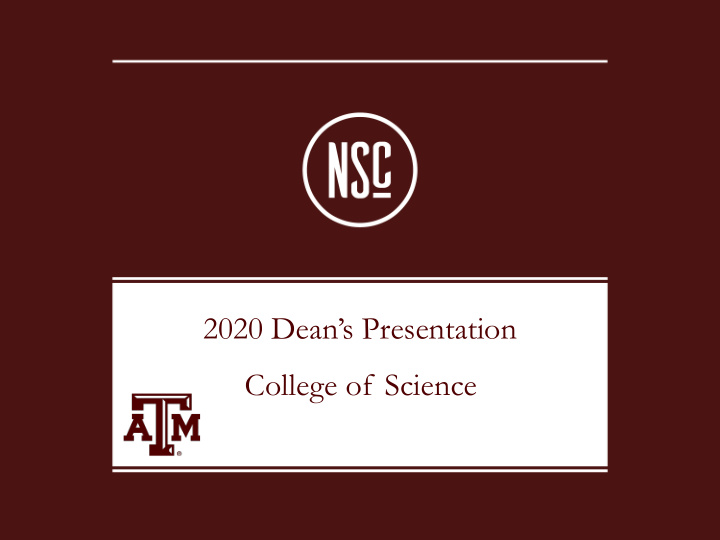 2020 dean s presentation college of science dr lucas