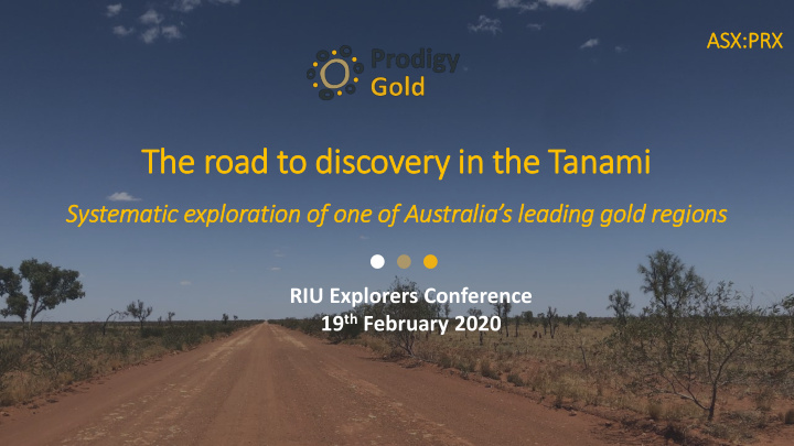 the road to discovery ry in the tanami