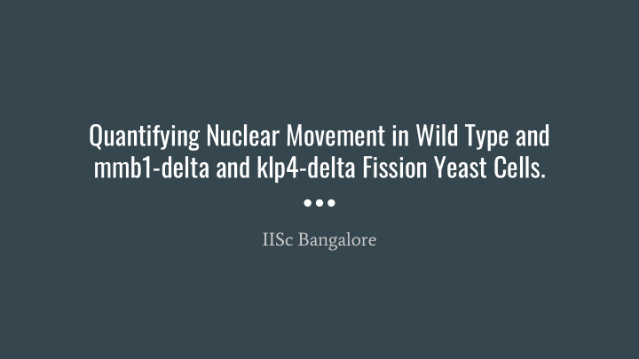 quantifying nuclear movement in wild type and mmb1 delta