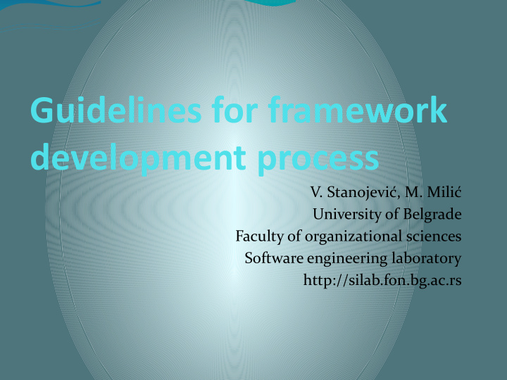 guidelines for framework development process