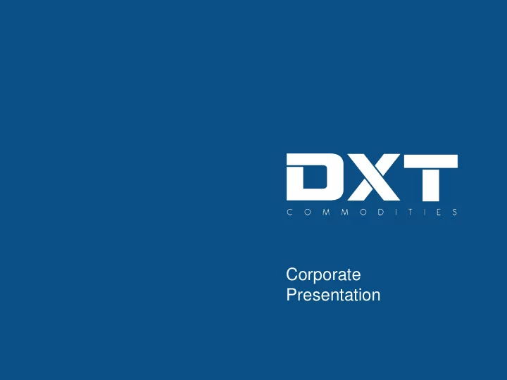 corporate presentation about us