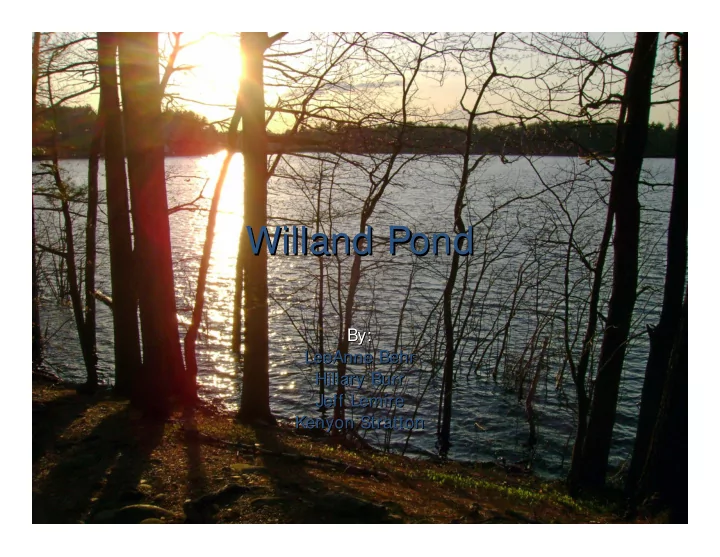 willand pond willand pond
