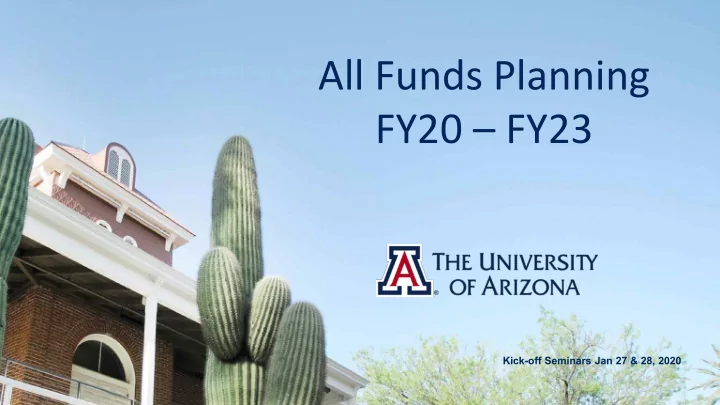 all funds planning fy20 fy23