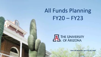 All Funds Planning  FY20  FY23  Kick-off Seminars Jan 27 &amp; 28, 2020  FY2021 Budget