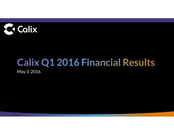 May 3, 2016  1  This presentation includes forward-looking statements within the meaning of the