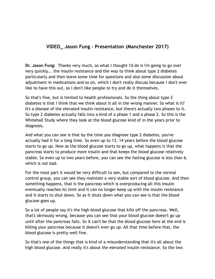 video jason fung presentation manchester 2017