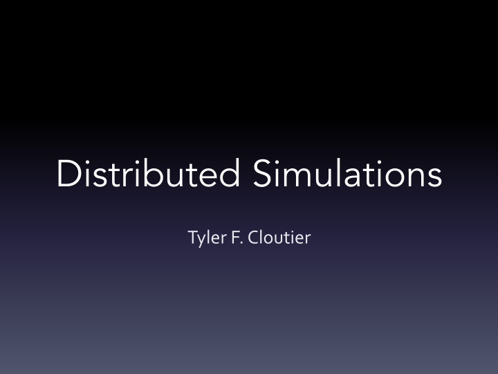 distributed simulations