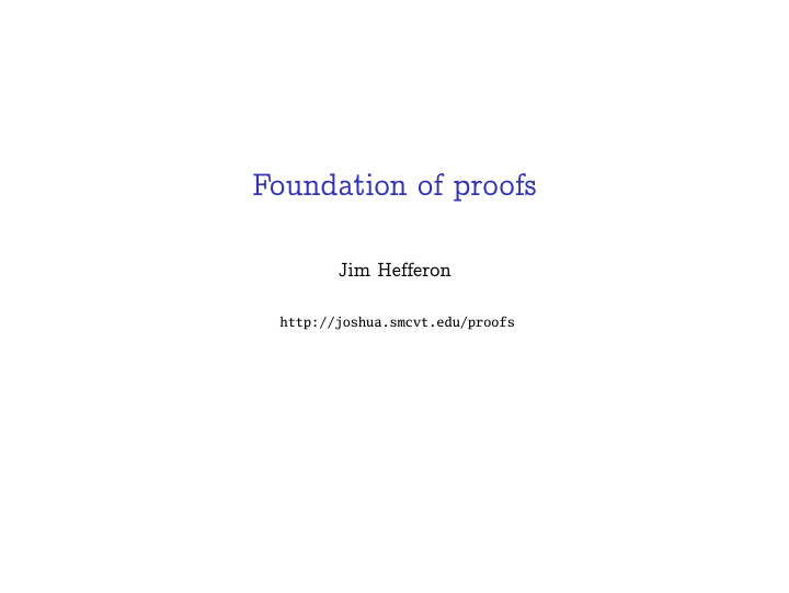 foundation of proofs