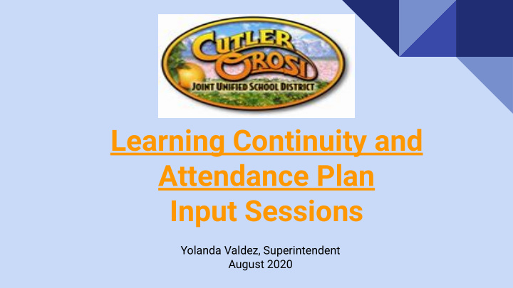learning continuity and attendance plan input sessions