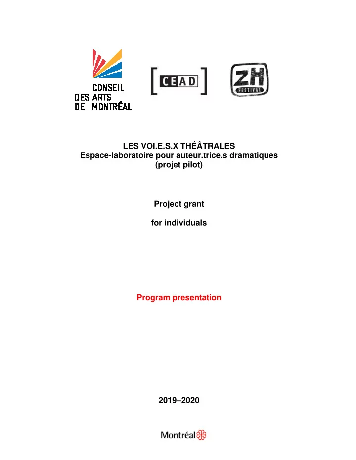 les voi e s x th trales espace laboratoire pour auteur