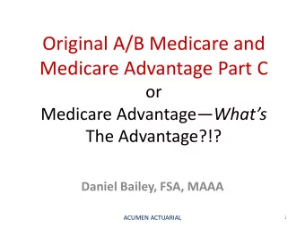 Original A/B Medicare and  Medicare Advantage Part C  or Medicare Advantage  Whats  The