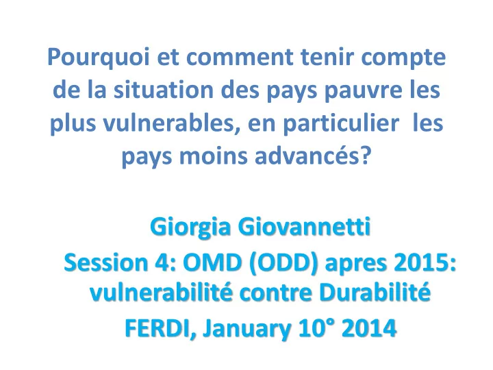 pourquoi et comment tenir compte