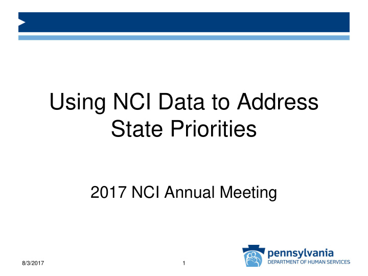using nci data to address