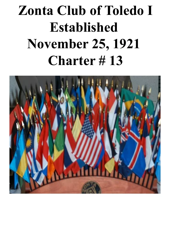 zonta club of toledo i established november 25 1921