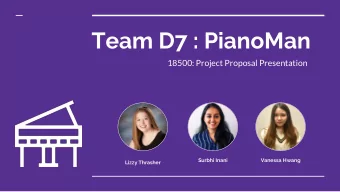 Team D7 : PianoMan  18500: Project Proposal Presentation  Surbhi Inani  Vanessa Hwang  Lizzy