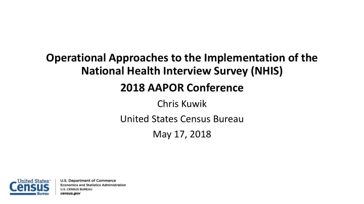 operational approaches to the implementation of the
