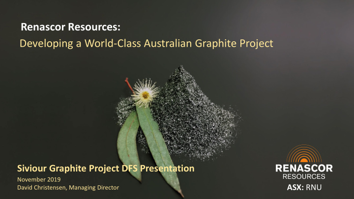 developing a world class australian graphite project