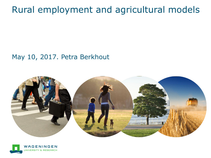 rural employment and agricultural models