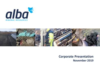 Corporate Presentation  November 2019  l  DISCLAIMER This presentation is made on behalf of Alba