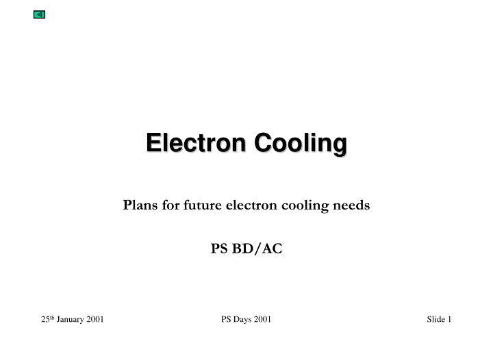 electron cooling electron cooling