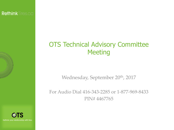ots technical advisory committee meeting