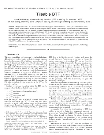 R EALISTIC modeling and rendering of surface-light inter-  BTF data is tied to the geometry surface