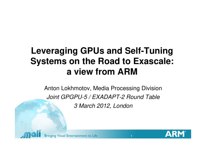 leveraging gpus and self tuning systems on the road to