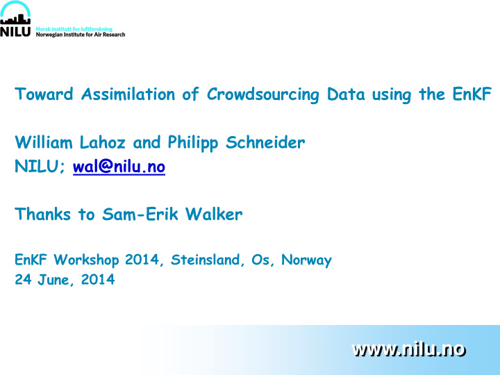 toward assimilation of crowdsourcing data using the enkf