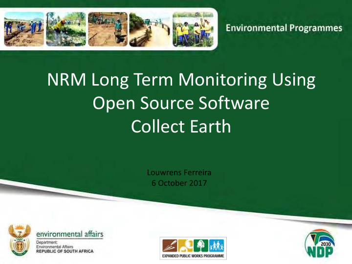 nrm long term monitoring using open source software
