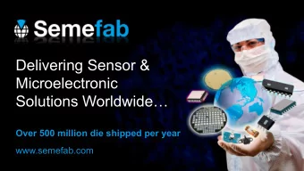 Delivering Sensor &amp;  Microelectronic  Solutions Worldwide  Over 500 million die shipped per