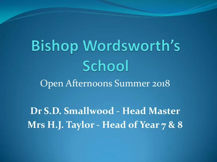 dr s d smallwood head master