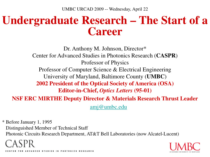 undergraduate research the start of a career