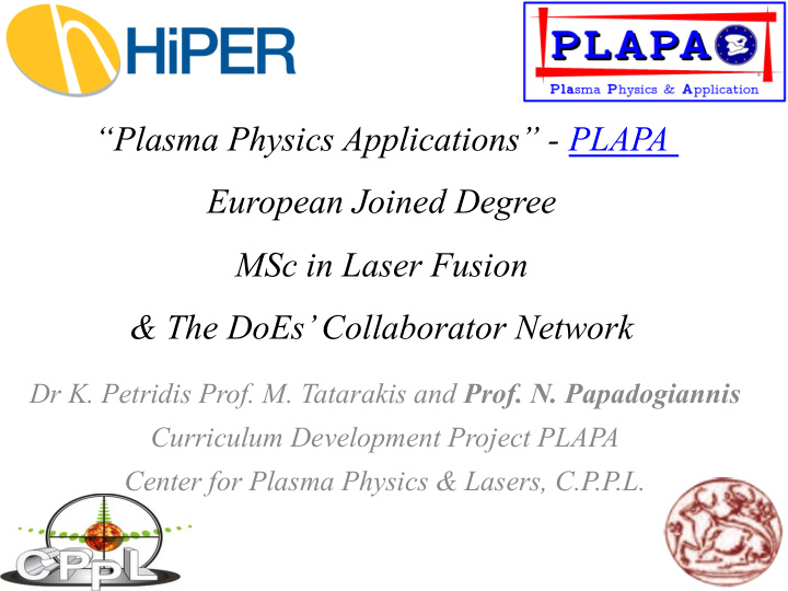 plasma physics applications plapa european joined degree