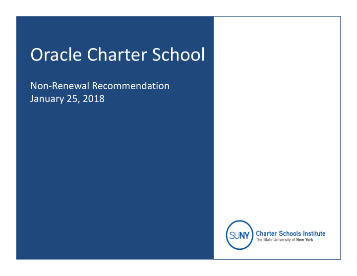 oracle charter school