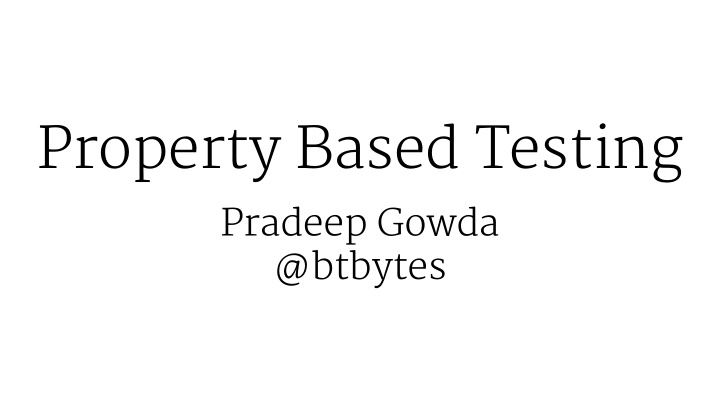 property based testing
