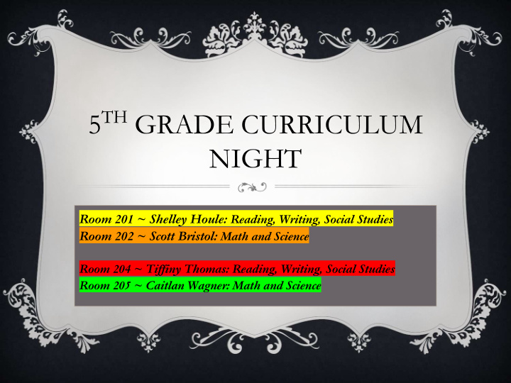 5 th grade curriculum night