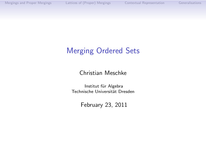 merging ordered sets